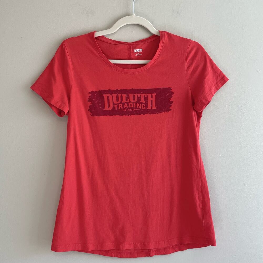 Duluth Trading Co. Size S Red T-Shirt 100% Cotton Short Sleeves Round Neck
